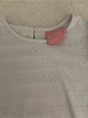 Bisby White Long-Sleeve Eyelet Tee